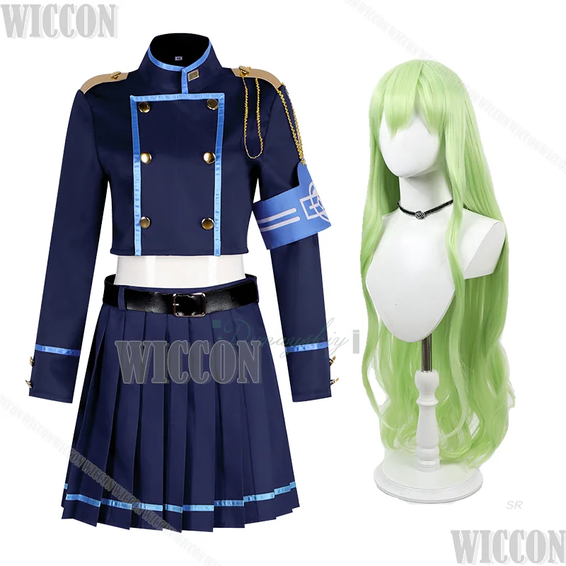 Juego azul archivo Tachibana Hikari Nozomi uniformes escolares Cosplay 2 uds peluca chica conjunto completo Halloween Comic Con traje juego de rol