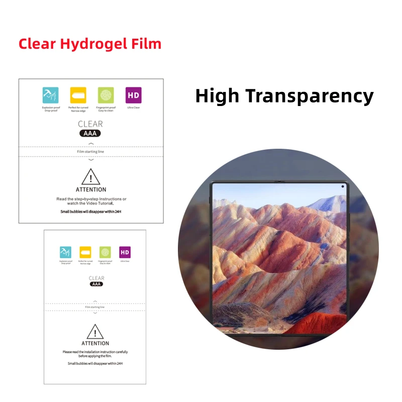 Inner + Outer Matte Hydrogel Film For VIVO X Fold3 Pro Clear Protective Film Folding Phone VIVO X Fold3/3pro HD Screen Protector