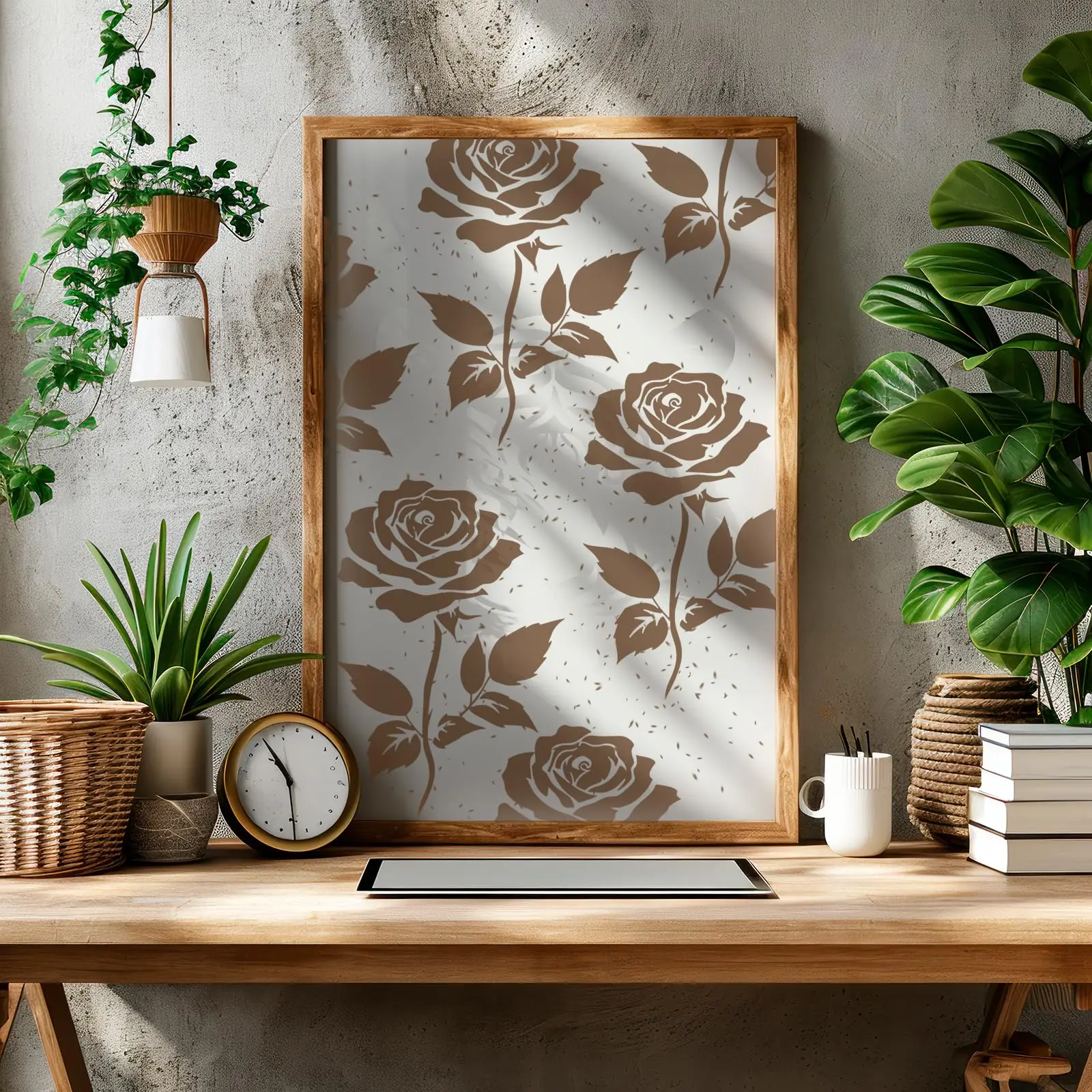 Rose Flower 8.5' X 11' Reusable Stencil - Perfect for DIY Painting on Walls, Wood, Fabric
