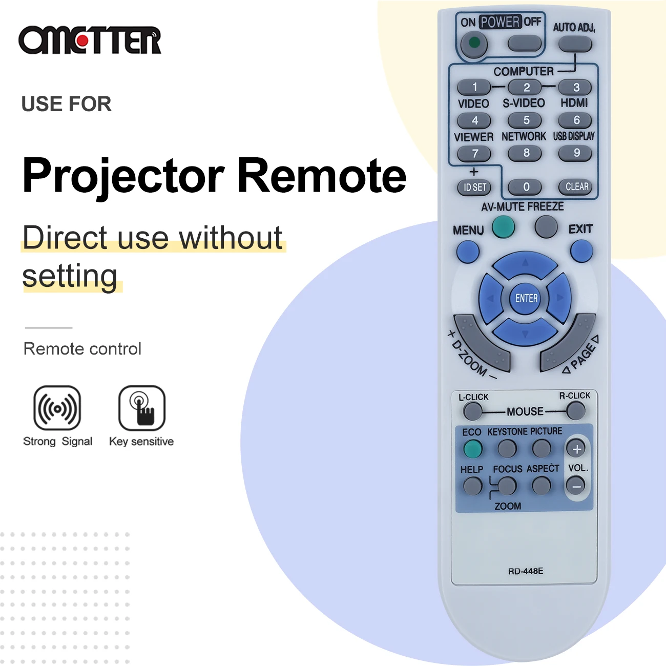 Mando a distancia para proyector NEC, nuevo mando a distancia RD-448E, para M260W, M260X, M300WS, M300XS, NP-M260W, P350W, P350X, VT470, VT480