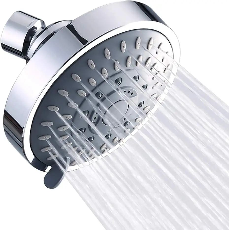

Shower Head High Pressure Rain Fixed Showerhead 5-Setting With Adjustable Metal Swivel Ball Joint - Relaxed Shower Experi