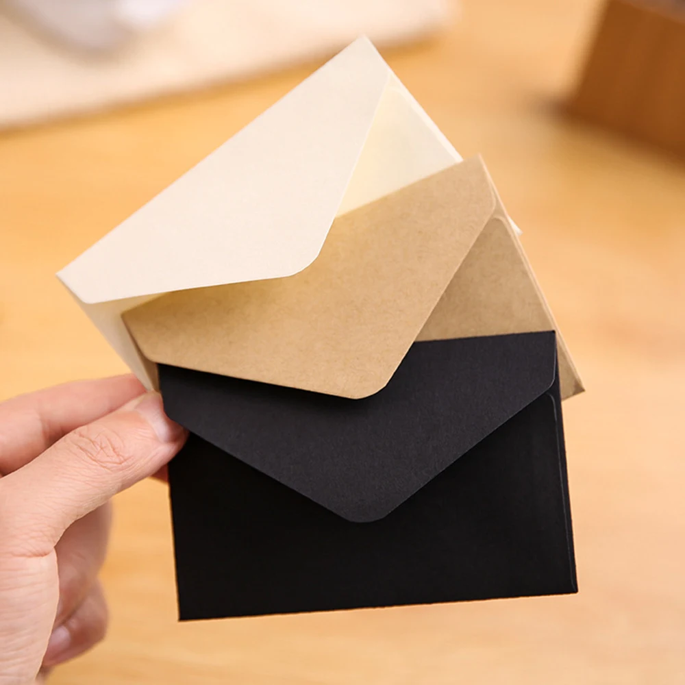 1PC Vintage Envelopes DIY Postcard Wedding Invitation Card Cover Black White Kraft Paper Envelopes For Business Card Invitation