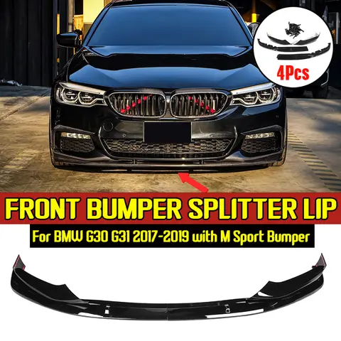 자동차 앞 범퍼 립 스플리터 스포일러 바디 키트, BMW G30 G31 M 스포츠 2017-2019 용 윙렛 에이프런 가드 커버, MP 스타일