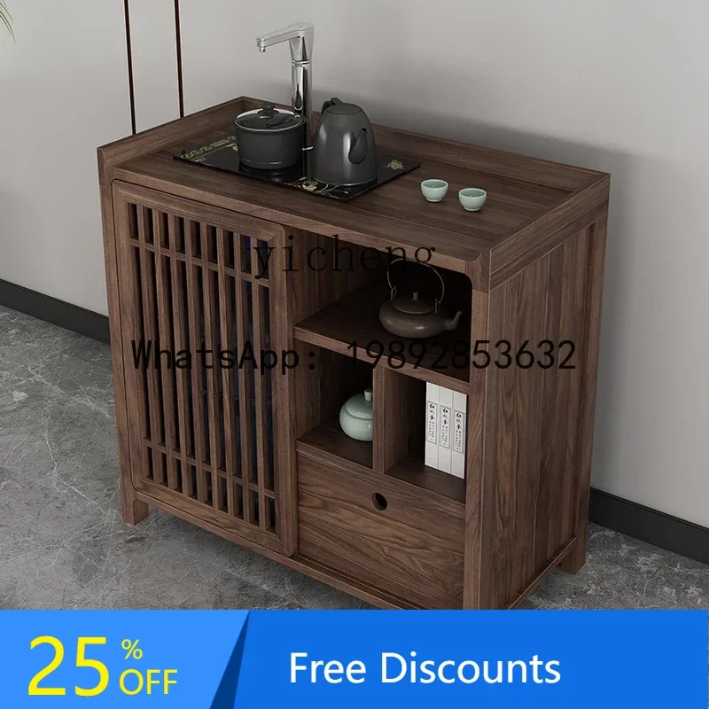 black walnut tea cabinet solid wood boiling water integrated cabinet with bucket under the dining side cabinet