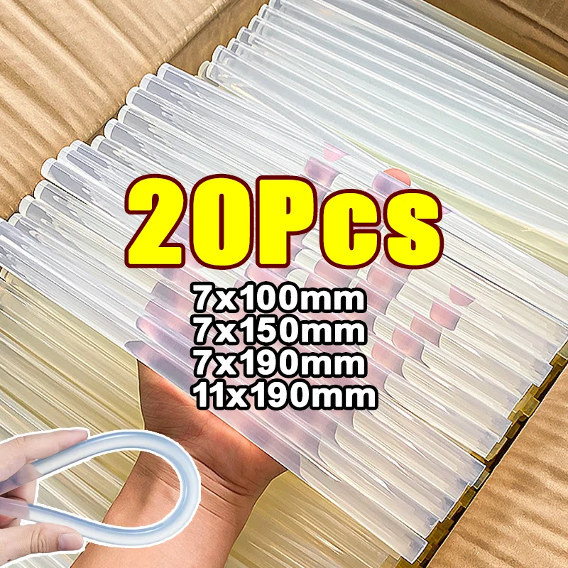 20PCs 7/11mm Strong Adhesive Transparent Hot Melt Glue Sticks Home DIY Tools Electric Glue Gun Craft Repair Kits Festival Decor