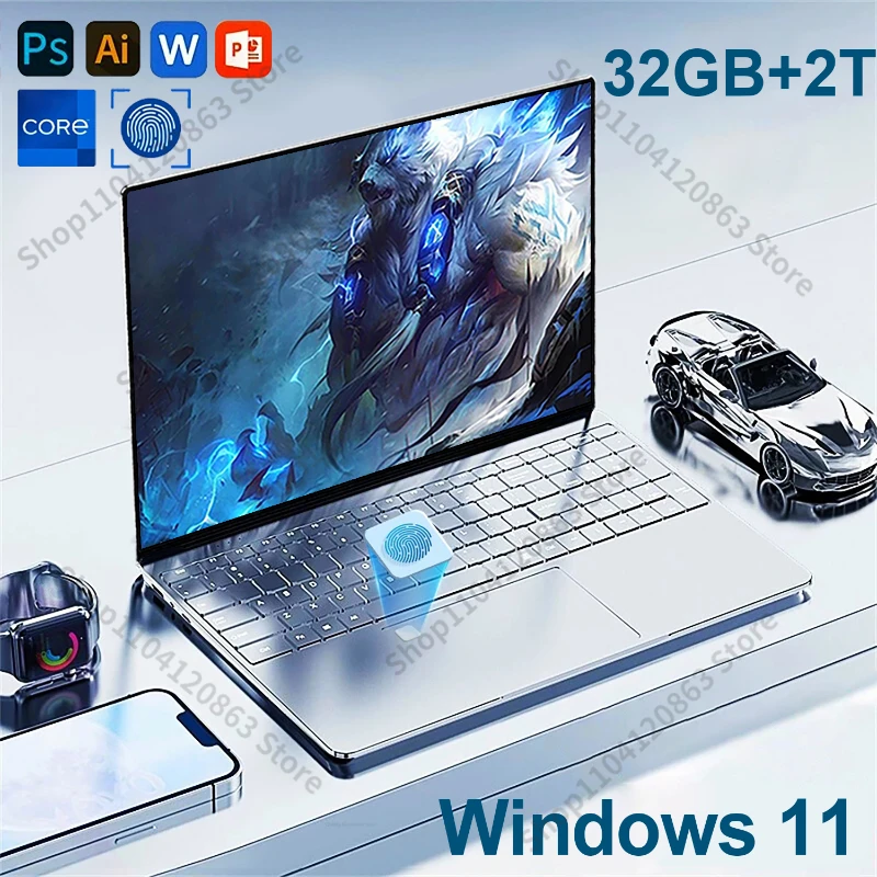 15.6\' Office Study Laptop Computer Windows 11 32GB DDR4 1TB SSD N95 Unlock Notebook PC Computer FHD Display computer notebook