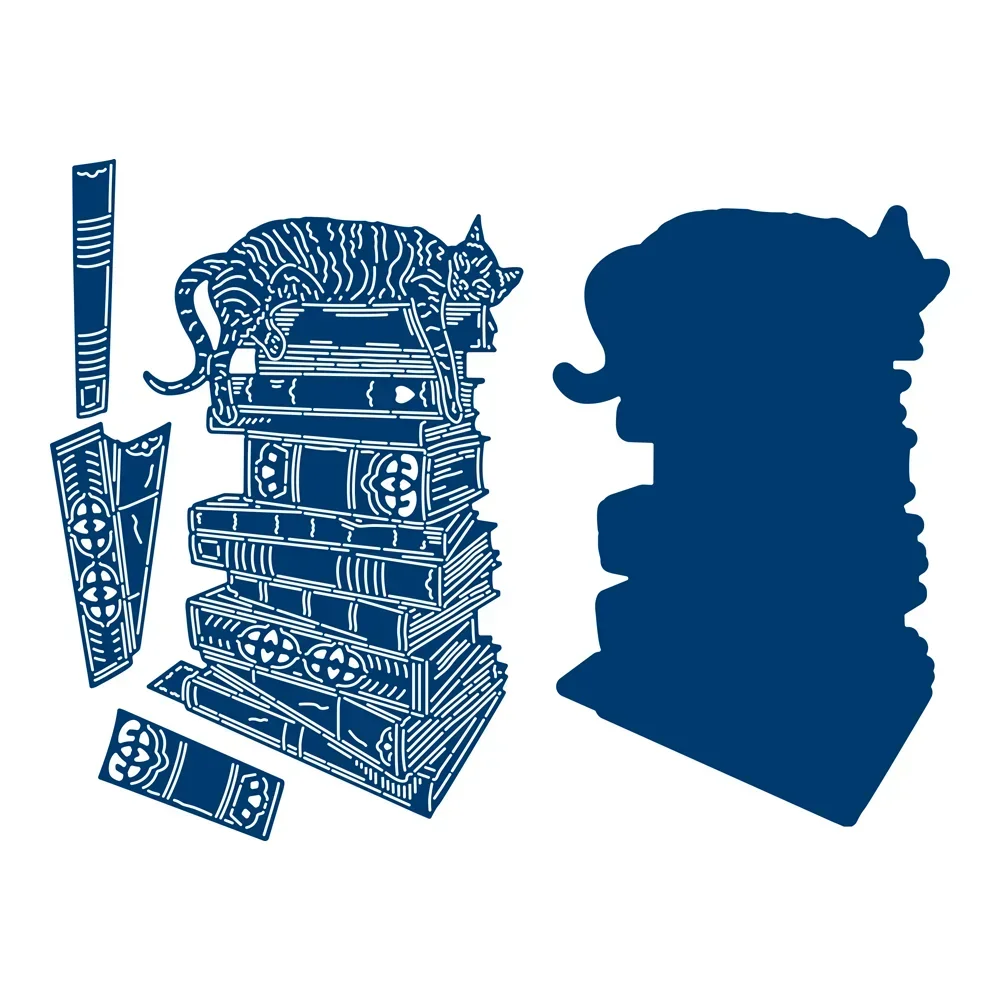 Books Graduate Learning Chairs Clocks Furniture Study Cutting Dies Hollowed Out Lace Scrapbooking Card Craft No Stamp