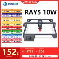 LONGER RAY5 10W Laser Engraver 0.06x0.06mm Laser Spot Touch Screen Offline Carving 32-Bit Chipset Working Area 400x400mm