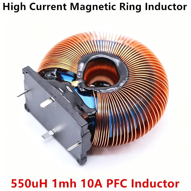 High Current Magnetic Ring Inductor 550uH 1mh 10A PFC Inductor Differential Mode Filter Flat Wire Toroidal Storage Inductor Coil