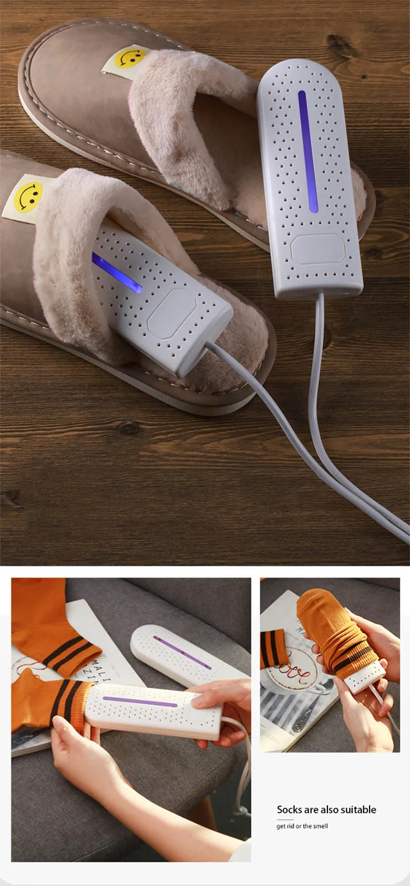 TINSOL Tragbarer Schuhtrockner mit USB-Anschluss, UV-Desinfektion, konstanter Temperatur und Heizfunktion, ideal für Reisen und Studentenwohnheime. – Detail 8