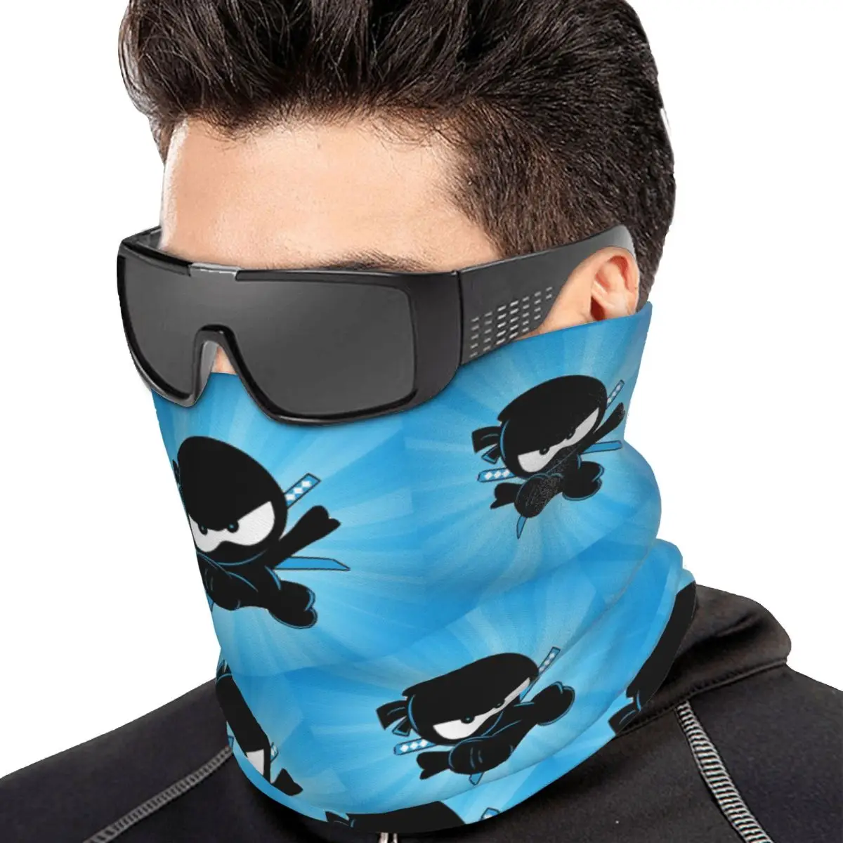 Ninja Kidz Multifunctional Elastic Neck Gaiter Dust Proof Face Cover Bandana Unisex for Motorcycle Hiking Fishing