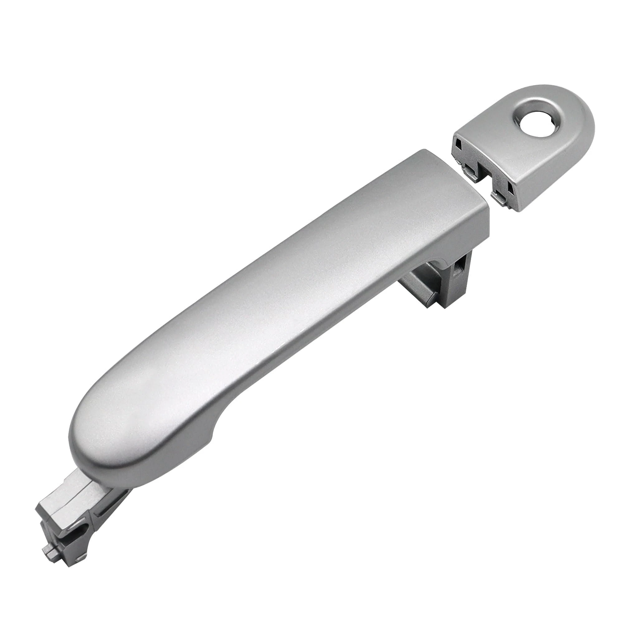 Front Left Drive Side Exterior Door Handle for Nissan Versa/Tiida left front door with keyhole outer handle silver (80644-EL12A)