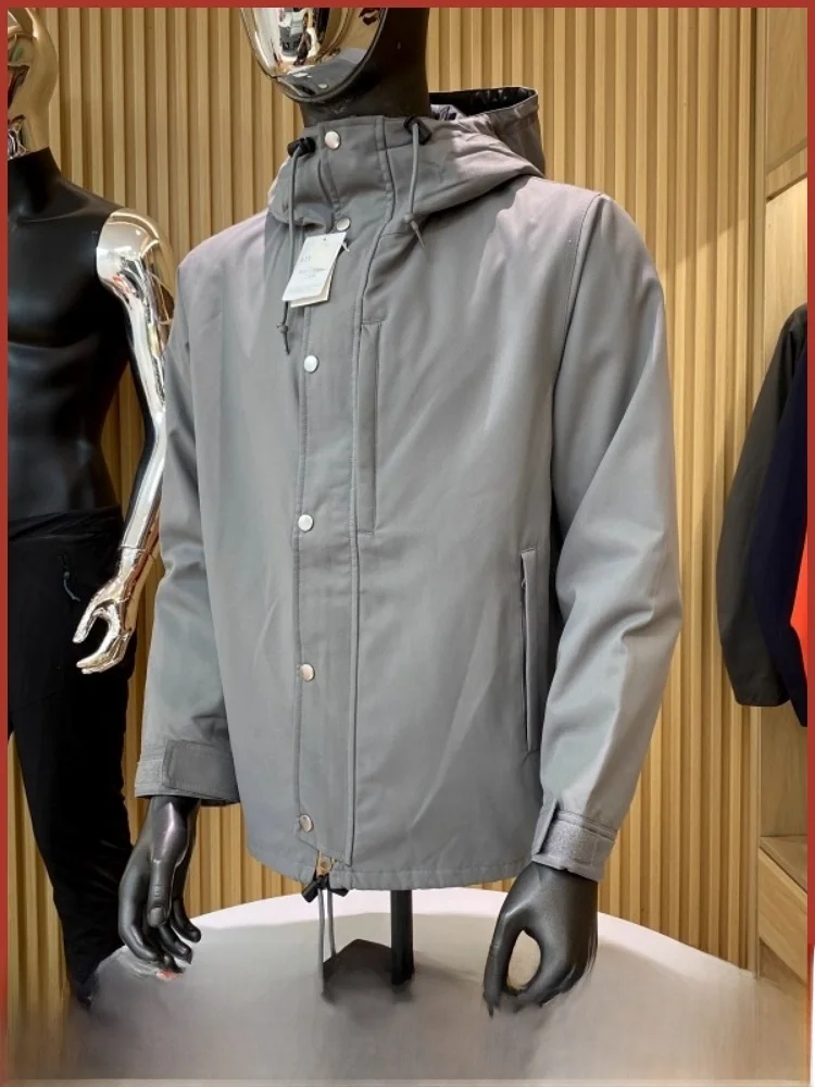 

Повседневная хлопковая куртка с капюшоном, мужская винтажная хлопковая верхняя одежда для отдыха, модное украшение на молнии из полиэфирного волокна