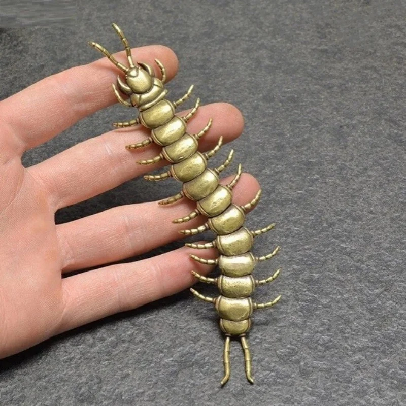 

Brass Centipede Insect Statue Small Sculpture Tabletop Figurine Decor Gifts