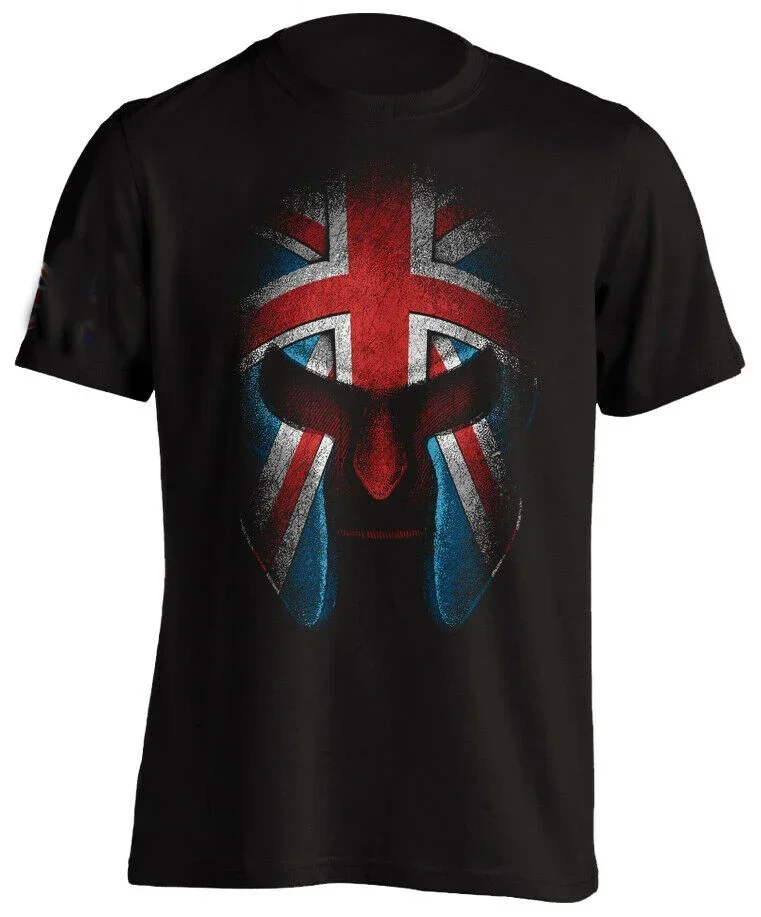 

British Spartan Warrior Gym Bodybuilding Workout T-Shirt 100% Cotton O-Neck Summer Short Sleeve Casual Mens T-shirt Size S-3XL
