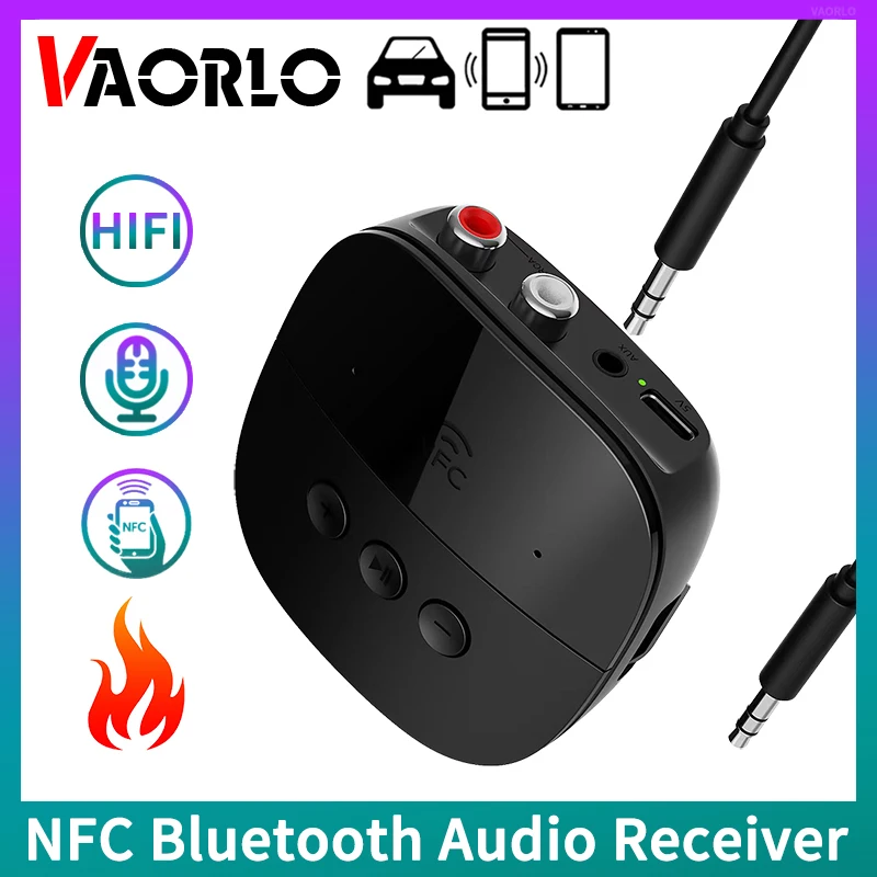 NFC Bluetooth 5.2 Audio Receiver 3.5mm AUX RCA USB U-Disk/TF Card Play Stereo Wireless Adapter With Mic For Car Kit Speaker Amp