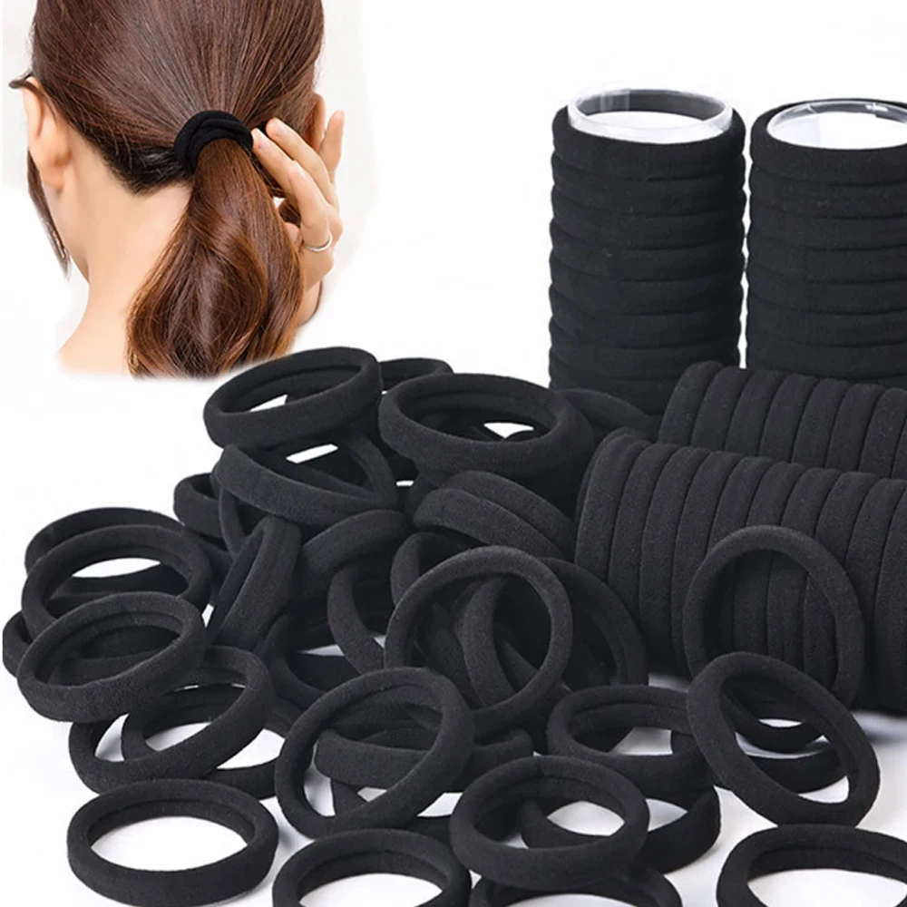 50/100pcs Black Hair Bands for Women Girls Hairband High Elastic Rubber Band Hair Ties Ponytail Holder Scrunchies Accessorie