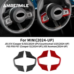 For Mini Countryman U25 Cooper S F65 F66 F67 Electric J01 J05 Aceman Cooper E SE 2024 2025 Steering Wheel Button Frame Sticker