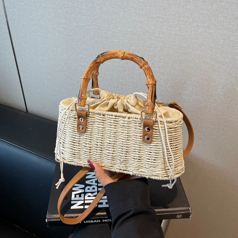 

Straw Bag for Women 2025 - Boho Raffia Crossbody Beach Bag, Vintage Rattan Shoulder Purse for Summer Vacation