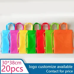 20 pcs drawstring backpack Shopping Tote Bag  Gift Non Woven fabric Bag Items Businesses Customizable LOGO Reusable handbag