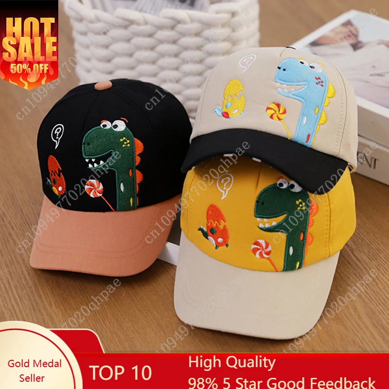 

Cartoon Dinosaur Children Baseball Cap Cute Boys Sunshade Peaked Caps 2-8Year Kids Duck Tongue Hat Baby Outdoor Sunshade Visors