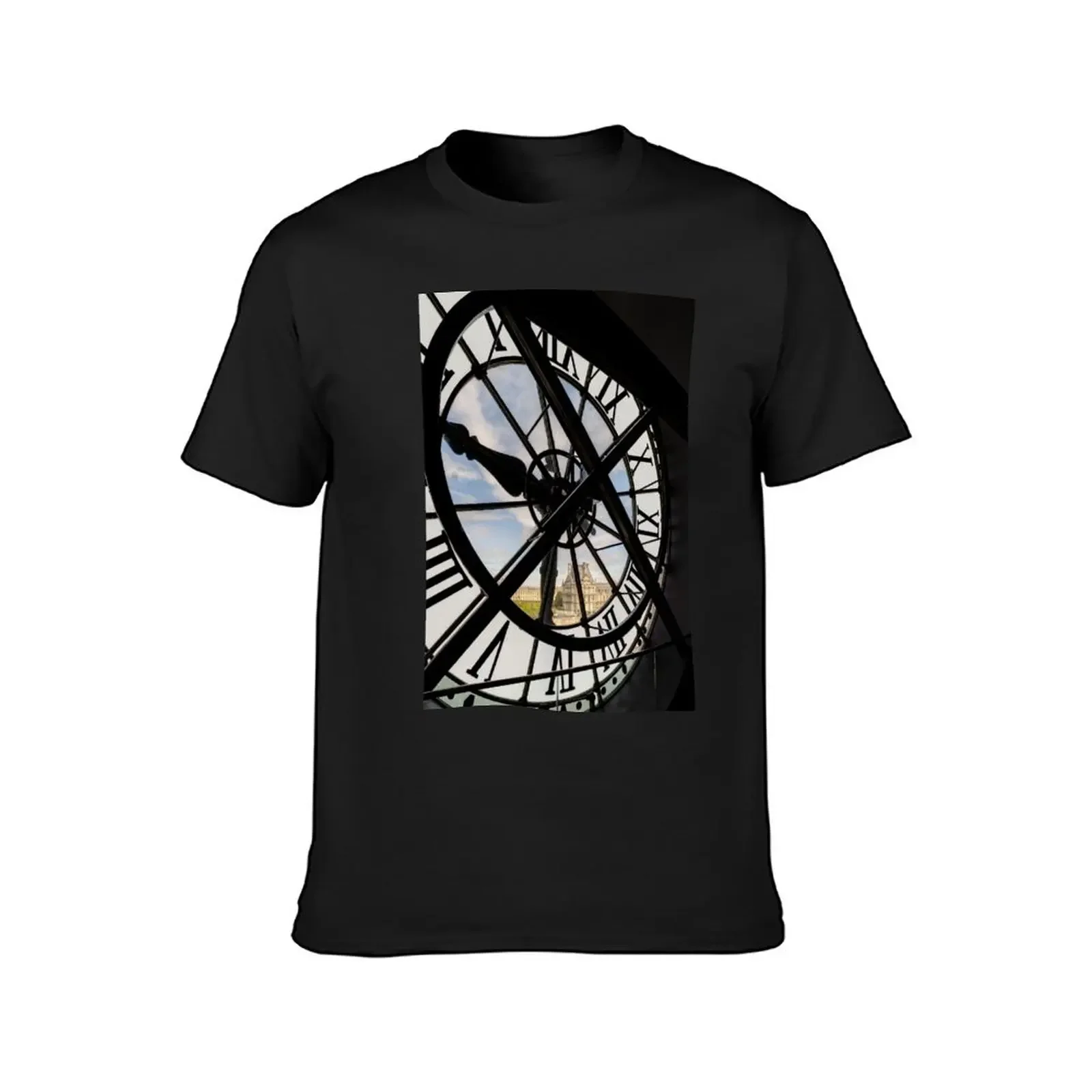 Louvre from Orsay Clock Paris T-Shirt blacks Funny t-shirts funny t shirts men