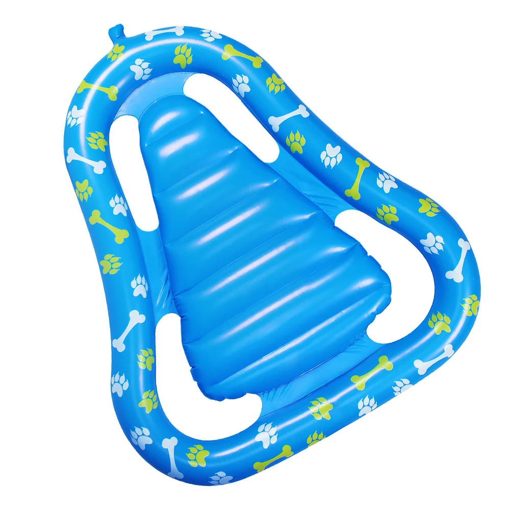 Cama flutuante inflável para animais de estimação, para cães, piscina, tapete de natação, câmara dupla, design de segurança, sofá flutuante para atividades aquáticas de lago
