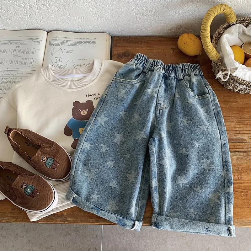 

Желтые брюки для мальчиков, весна-осень 2026, новые детские повседневные брюки, спортивные штаны для малышей, детские джоггеры с мультяшным принтом, одежда для младенцев