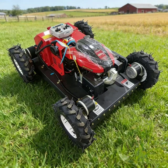 Multi Functional Tracked Intelligent Remote Controlled Weeding and Mowing Machine Hillside Orchard Clearing Robot Lawnmower