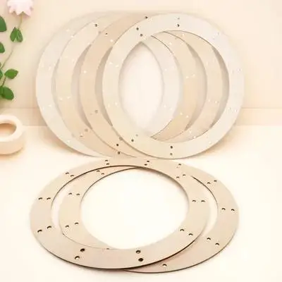

6pcs Round Wooden Frames Diy Supplies For Xmas Rings Making Large Floral Frame Circle Backdrop Stand Craft Base Wreath Forms For