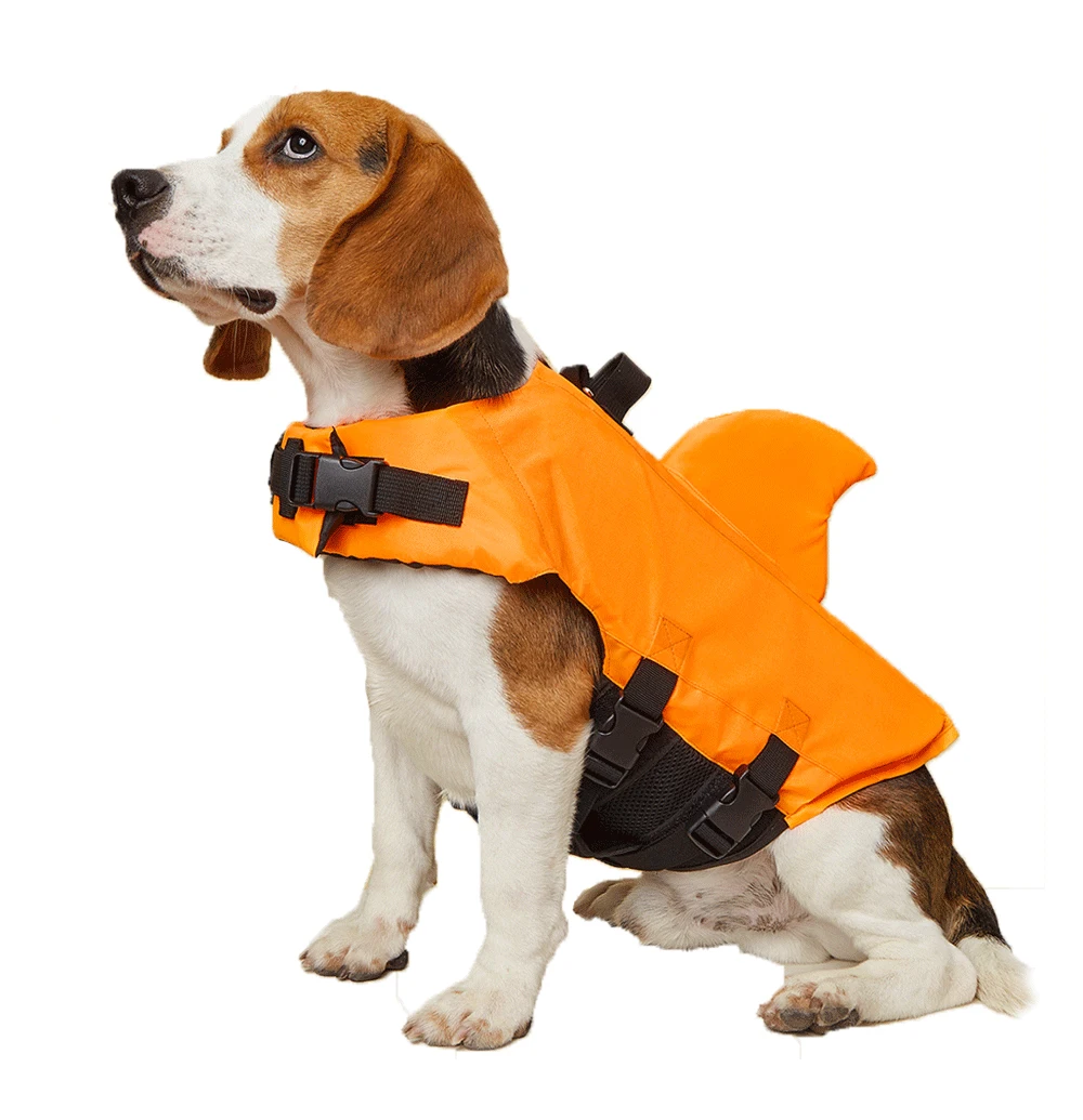 Hai-Hunde-Schwimmweste, verstärkter Auftrieb, Badekleidung für kleine Hunde, Sicherheitsweste mit Griff für mittelgroße und große Hunde beim Surfen – Detail 6