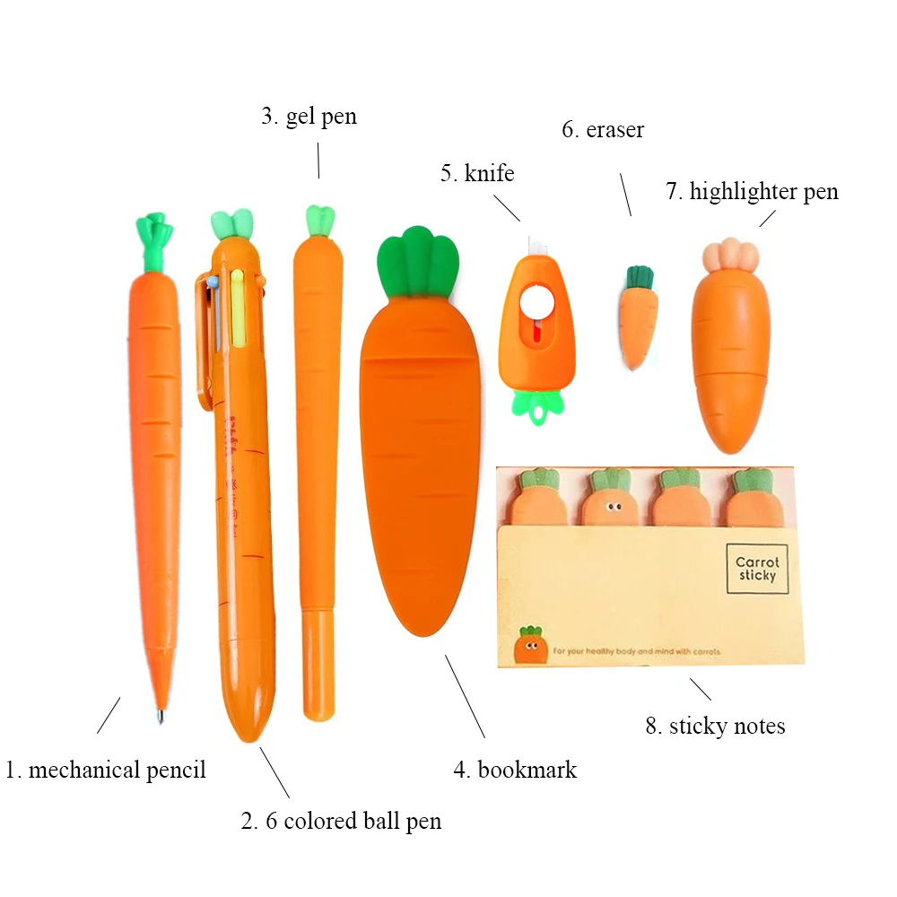 מארז מתוק של ציוד משרדי דגם גזר