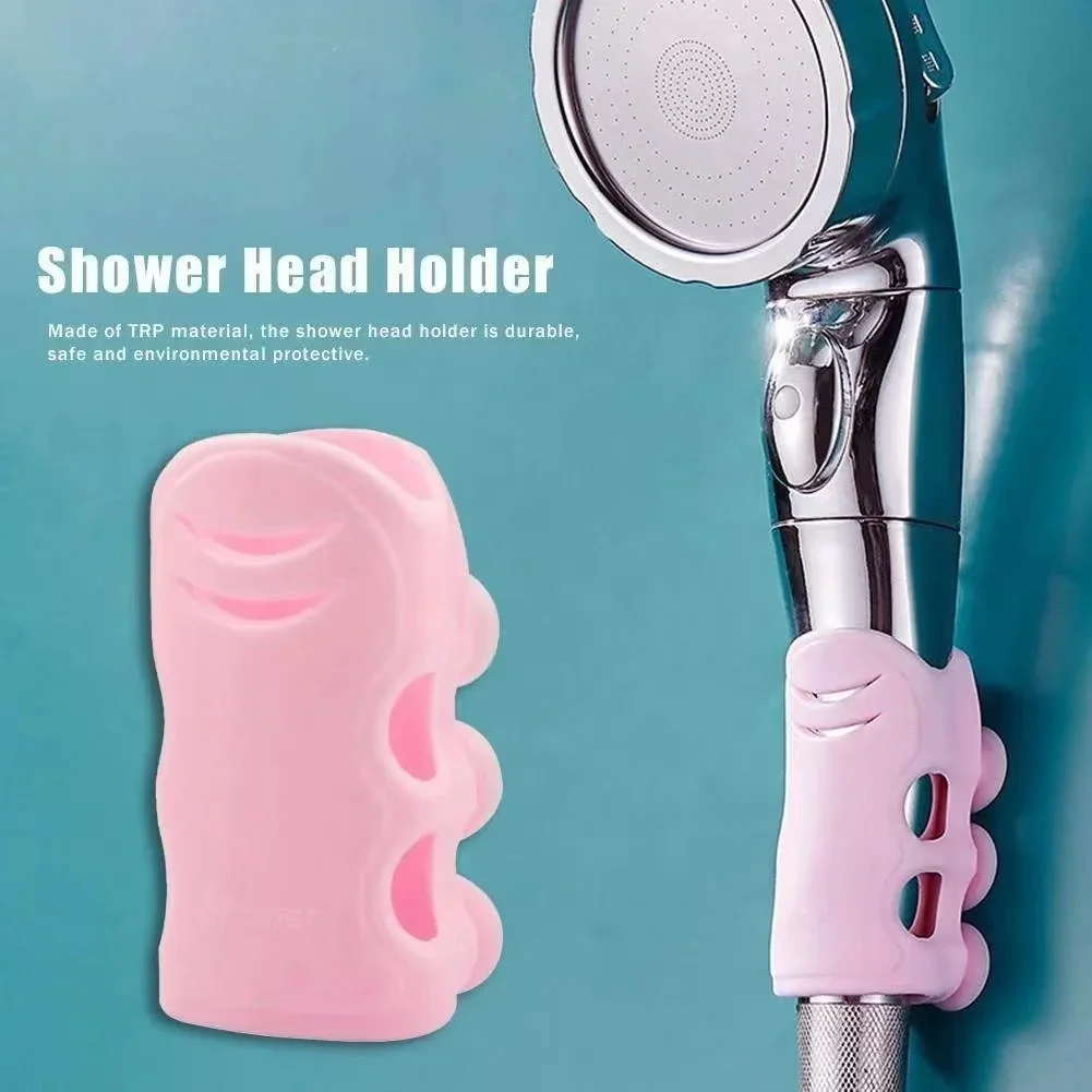 Shower Head Holder Punch-Free Shower Head Wall Mounting Bracket Silicone Suction Cup No Drill Need for Marble Glass Ceramic