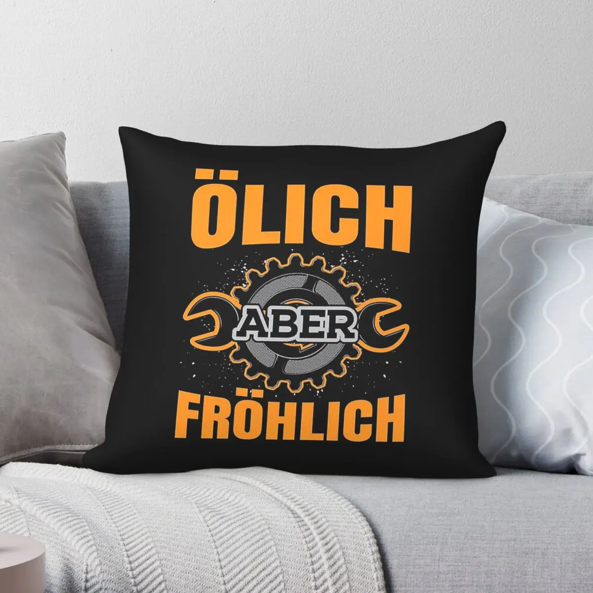 ﾖlich Aber Frﾶhlich Square Pillowcase Polyester Linen Velvet Pattern Zip Decorative Pillow Case Bed Cushion Cover 45x45