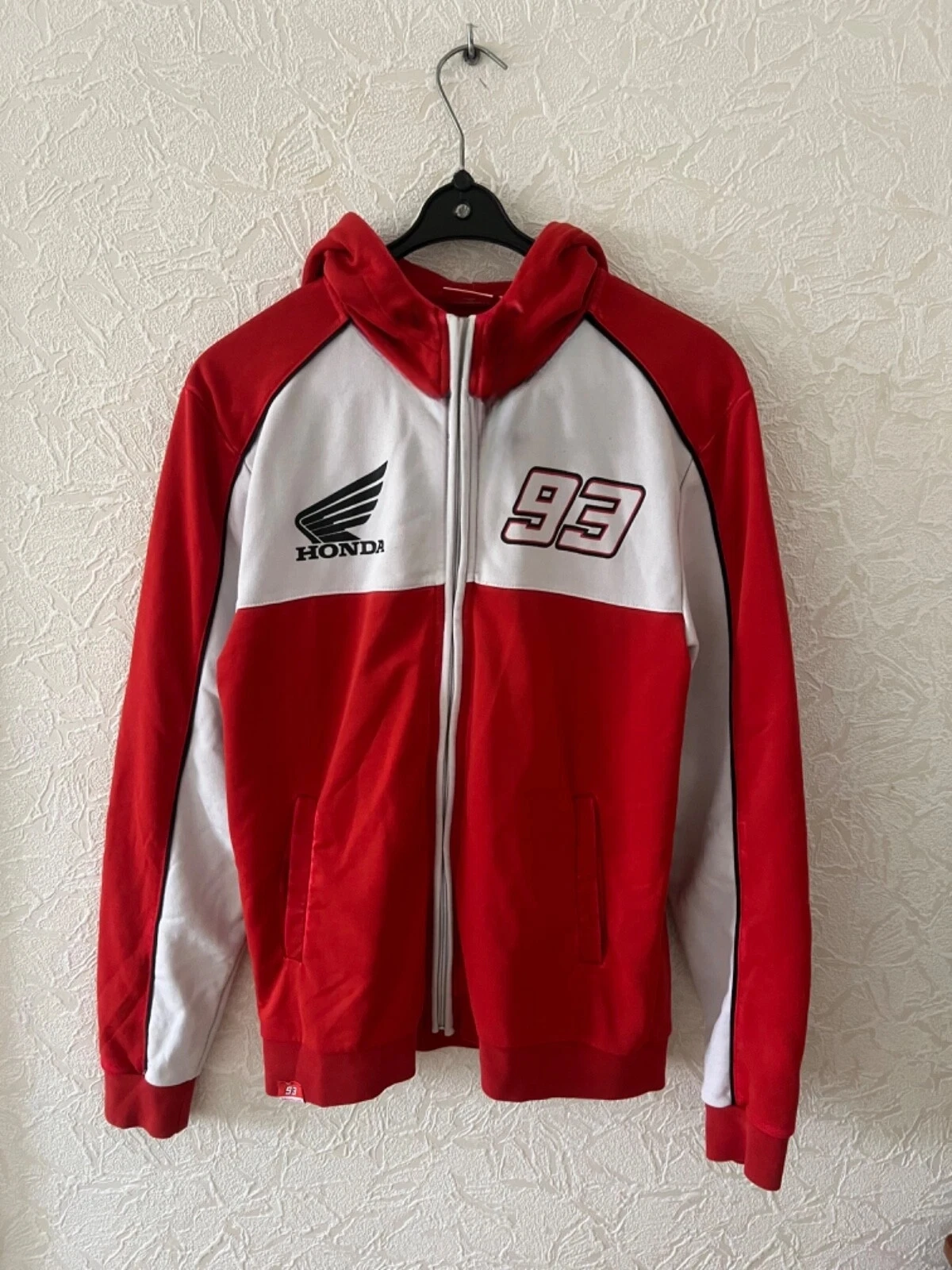 HONDA Wing Logo هوديي الخريف والشتاء للجنسين ملابس الشارع نسخة عادية جيب أمامي الرباط هود رمادي السترة #2