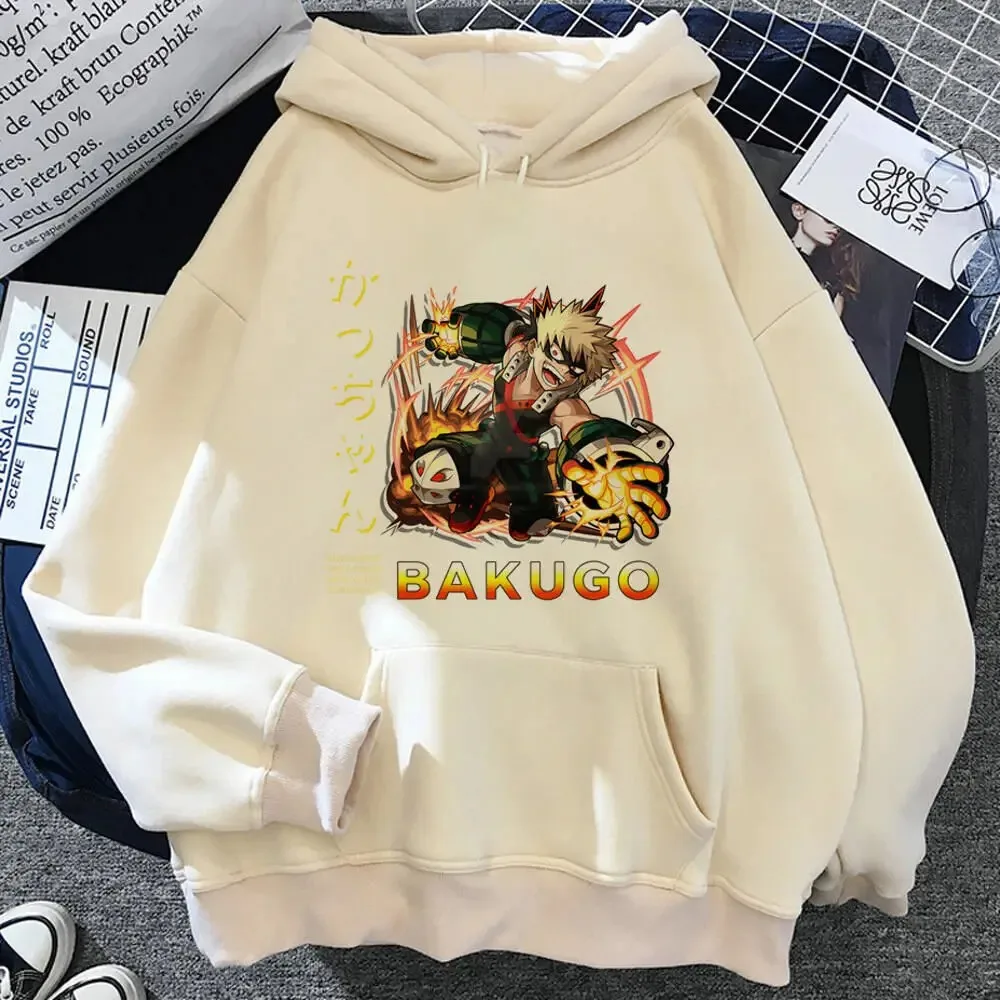 Sudadera con capucha con estampado gráfico de My Hero Academia periféricos Fu Nny para hombre y mujer, jersey de calle Hip Hop Y2K, sudadera holgada informal de gran tamaño