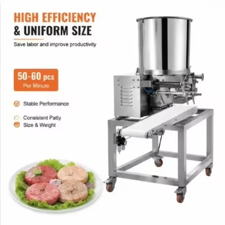 Multi-functional Commercial Automatic Meat Patty Forming Machine, Suitable for Meat, Fish, Shrimp, Chicken, and Potato Patties