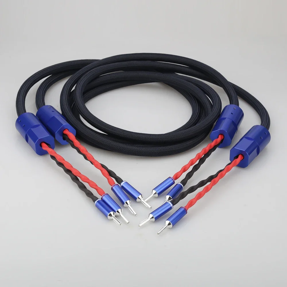 

Pair Audiocrast SC005 Silver Plated Audiophile Speaker Cable Banana to banana Plug Loudspeaker Cable For HIFI Speaker Amplifer