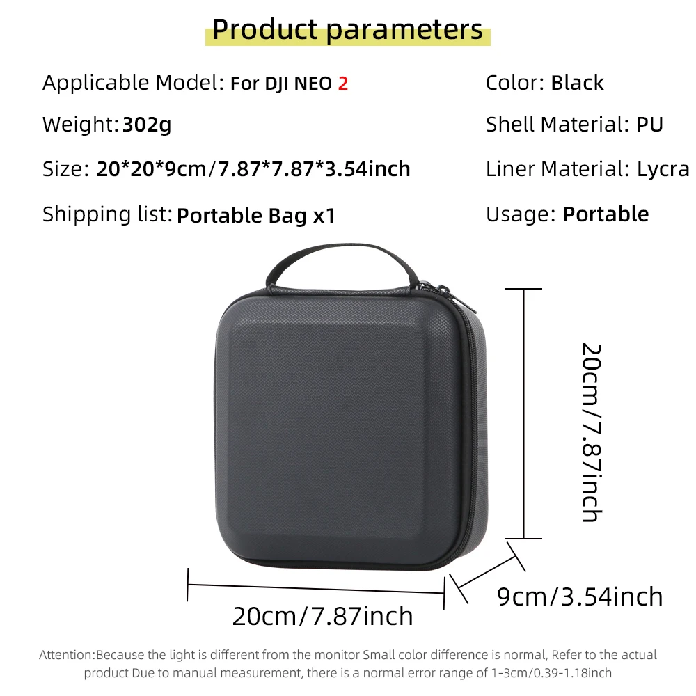 

For DJI Neo 2 Carrying Case Handbag Dustproof Pressure-Resistant Shockproof Protective Bag for Drone Storage