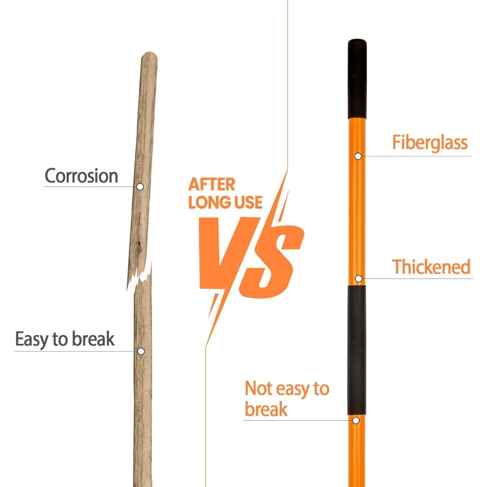 Сверхмощная садовая лопата, 56-дюймовое круглое лезвие с ручкой из стекловолокна для взрослых - эффективный инструмент для копания