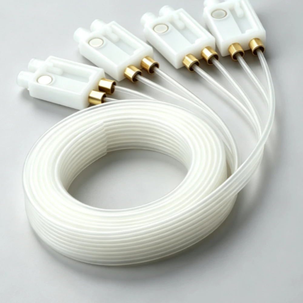 2M 8 Colors Ink Tube Hose With Small Damper Screw Nuts Ring For DX7 Printhead Inkjet Printer Pipe Line Parts