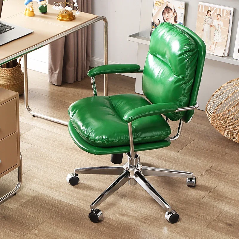 Oil Wax Genuine Leather Home Computer Chair Modern Minimalist Computer Chairs Home Office Conference Office Furniture Stuhle