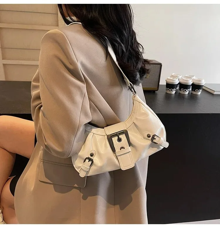 Retro Y2K Plissierte Hobo-Schultertasche für Damen, Trendige Maillard-Style Unterarmtasche, Clutch-Handtaschen für Reisen, Arbeit und Shopping – Detail 26