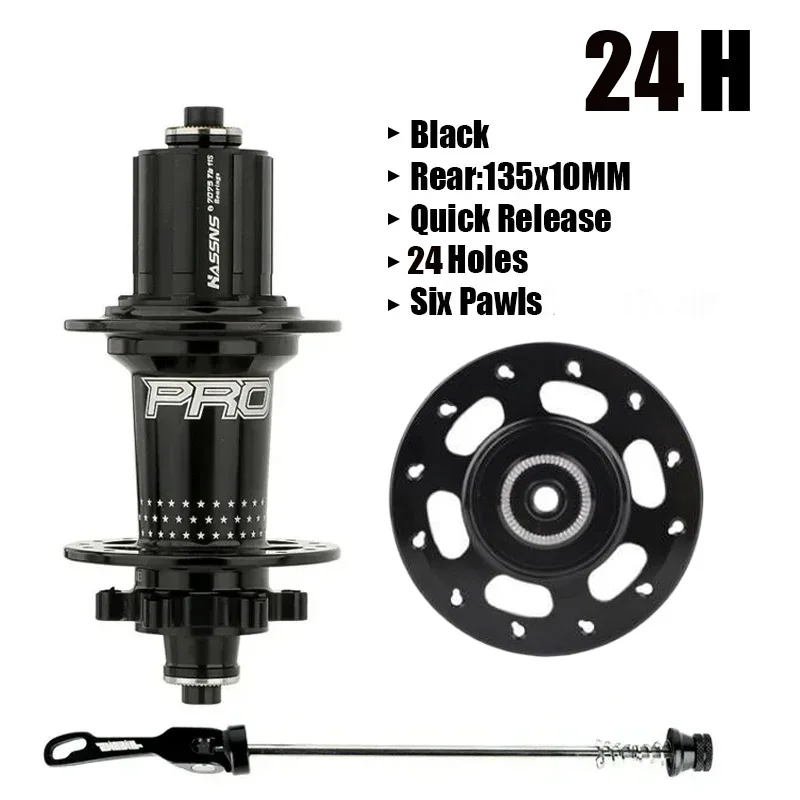 HASSNS PRO 7 32 holes mtb hubs 7 8 9 10 11 12speed Mtb hubs noisy cube k7 24/32holes hub for bike MTB Rear Hub Quick Release
