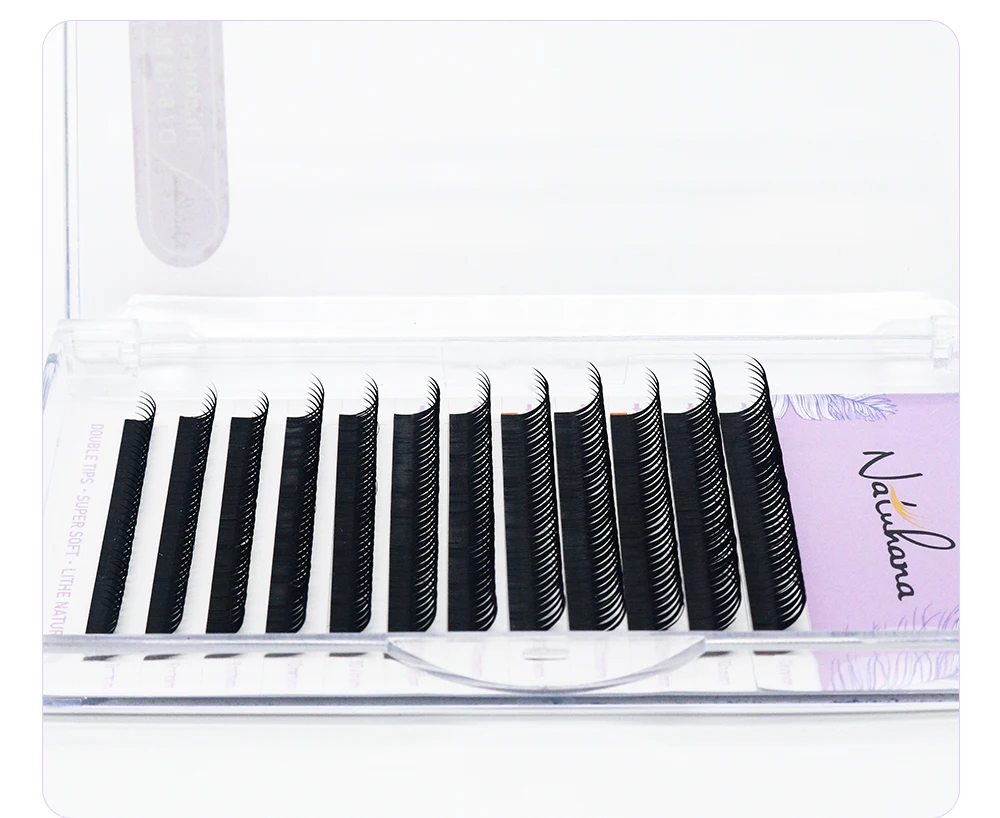 NATUHANA Braun Schwarz Nasswimpernverlängerung 0,07 mm Spikes Wimpern Manga Wispy Cosplay Typ Wimpern Flauschige Wimpern – Detail 14