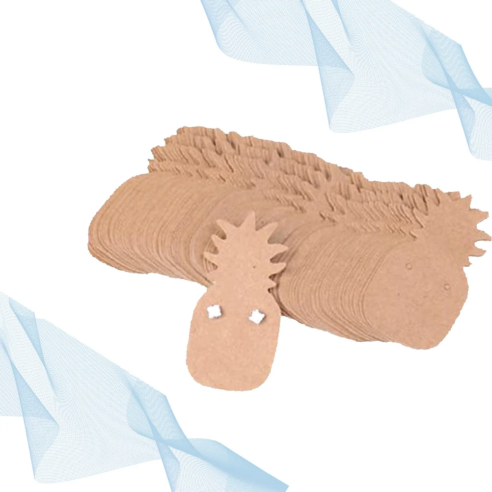 

100Pcs Blank Kraft Paper Pineapple Earring Tags Holders Display Cards for Earrings Jewelry Show Organizers Kraft Paper