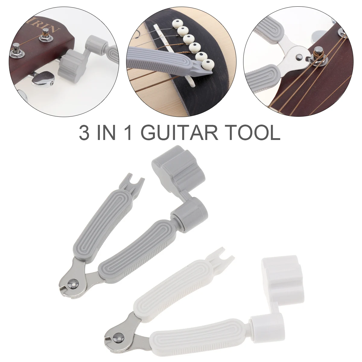 Multifunctional 3 IN 1 Guitar Tool Guitar String Winder and Cutter Clippers Bridge Pin Puller Peg Winder