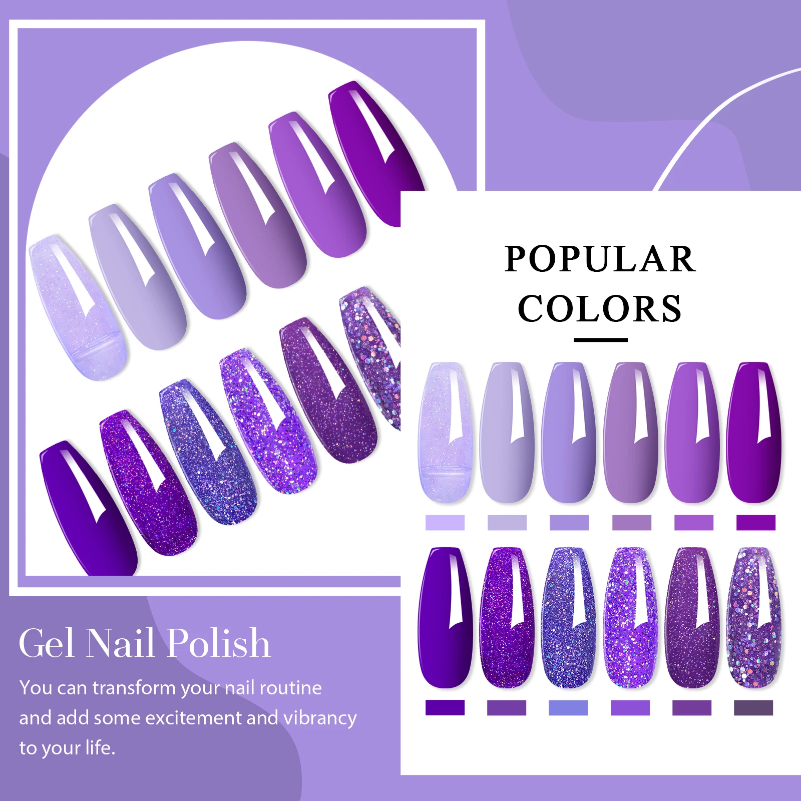 12 st Paarse Nagel Gel Polish Set TPO HEMA Gratis UV LED Curing Semi Permanente Salon Kwaliteit Vernis voor Vrouwen meisjes DIY Manicure