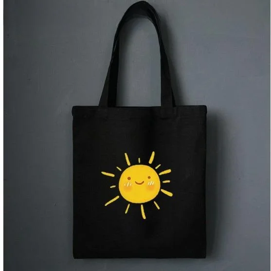 

Artistic 2024 New Small Korean Style Sun Canvas Shopping Bag Handbag Student Single Shoulder Bag Handbag Sweet Cool Style