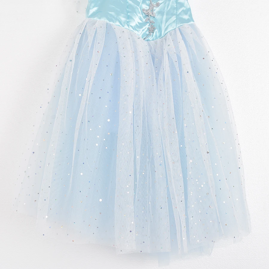 Nuova gonna da balletto per ragazze Costume da balletto professionale per bambini Performance Gonna TUTU Gonna a sbuffo da fata Garza lunga S